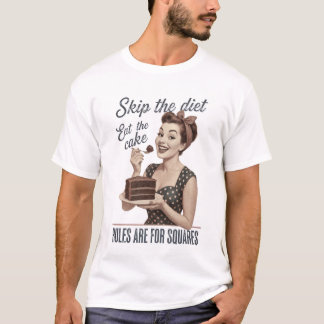 Sla het dieet over, eet de cake Retro T-shirt