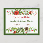 Sla het kerstdiner van de datumfamilie op briefkaart (Voorkant)