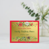 Sla het kerstdiner van de datumfamilie op Uitnodig Briefkaart (Staand voorkant)