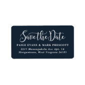 Sla het label met het datumblauwe retouradres op (Voorkant)