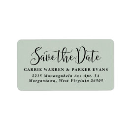 Sla het label met het datumlicht groen retouradres