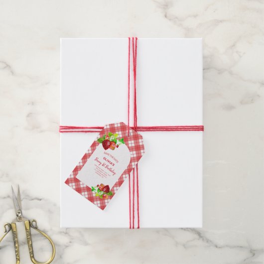 Sla het Label voor verjaardagsuitnodiging op Cadeaulabel (Met Touw)