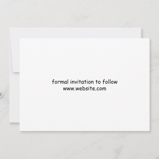 Sla het ontwerp van de trouwuitnodiging op. save the date (Achterkant)