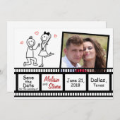 Sla het ontwerp van de trouwuitnodiging op. save the date (Voorkant / Achterkant)