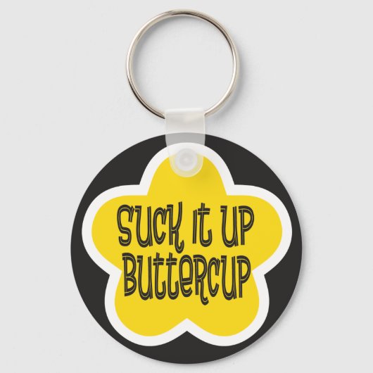 Sla het op Buttercup grappige bloem Sleutelhanger (Voorkant)