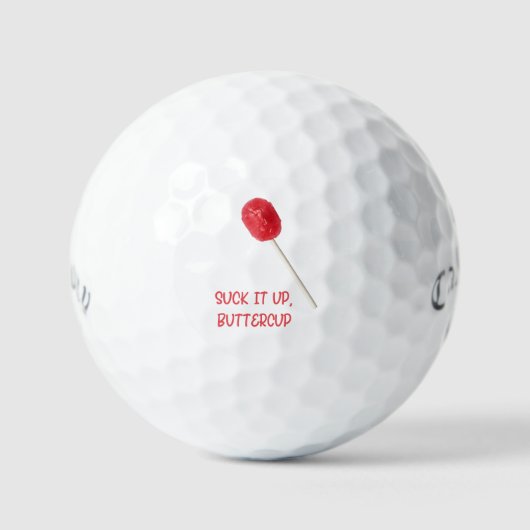 Sla het op Buttercup met Red Lollipop Golfballen (Voorkant)