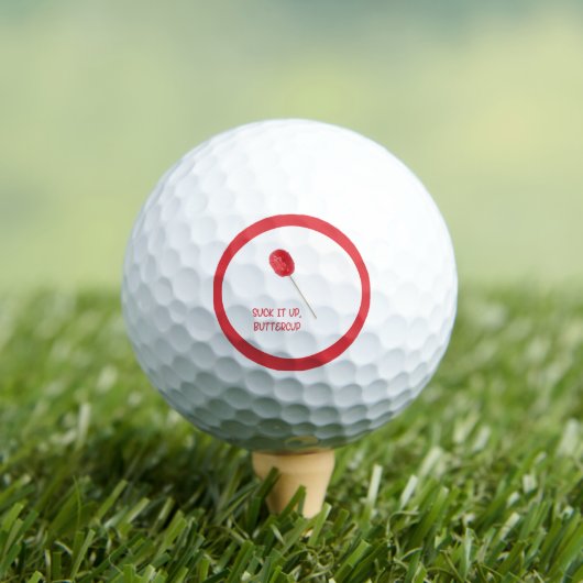 Sla het op Buttercup met Red Lollipop Golfballen (Insitu Shirt)