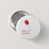 Sla het op Buttercup met Red Lollipop Ronde Button 3,2 Cm (Voorkant /achterkant)
