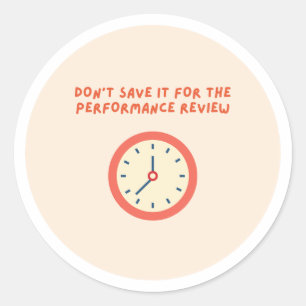 Sla het op voor Prestatie review - sticker