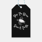 Sla het rietje over Sla een schildpad Schattige Ze Cadeaulabel (Voorkant)