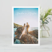 Sla het sierlijke portret van Date op met witte ra Save The Date (Staand voorkant)