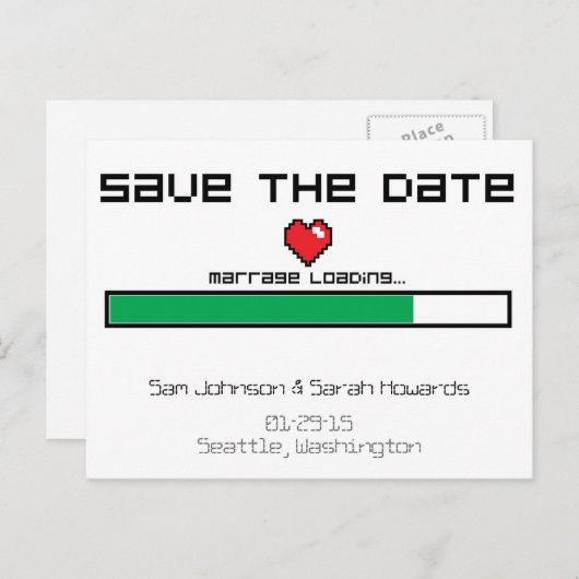 Sla het spel op - Video Game Style Aankondigingskaart (Voorkant / Achterkant)