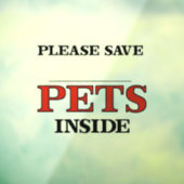 Sla huisdieren op raamsticker (Vel 3)