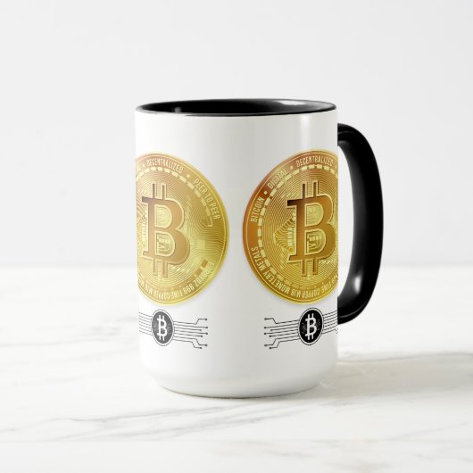 "Sla in stijl met Bitcoin Power!" Mok (Voorkant rechts)