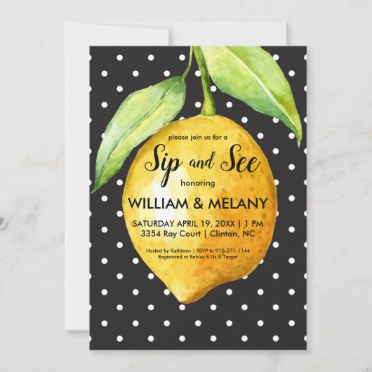 Sla je erin: een citruskleurige uniseks baby showe kaart (Voorkant)