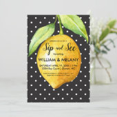 Sla je erin: een citruskleurige uniseks baby showe kaart (Staand voorkant)