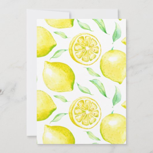 Sla je erin: een citruskleurige uniseks baby showe kaart (Achterkant)