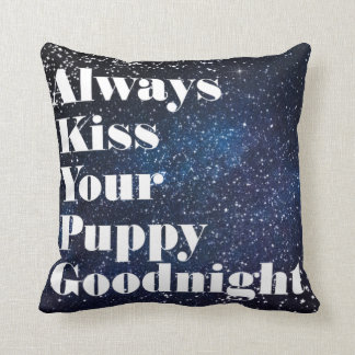 Sla je Puppy Altijd een Goedenacht Typografie Kussen