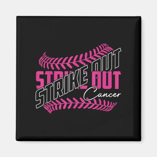 Sla kanker uit honkbal softbal borstkanker magneet (Voorkant)