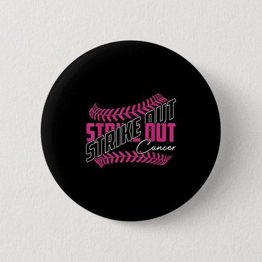 Sla kanker uit honkbal softbal borstkanker ronde button 5,7 cm (Voorkant)
