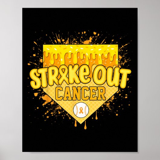 Sla Kinderkanker Jongens Honkbal Drip Gol Uit Poster (Voorkant)