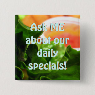 Sla Leaf Restaurant Speciale Flair Pins Vierkante Button 5,1 Cm
