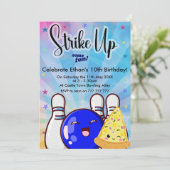 Sla leuk uit, Tie Dye Jongens Bowling Feestje Kaart (Staand voorkant)