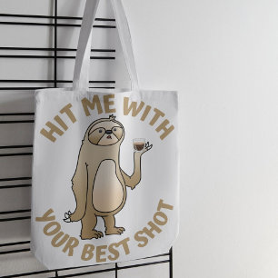 Sla me met je beste schot - espresso tote bag