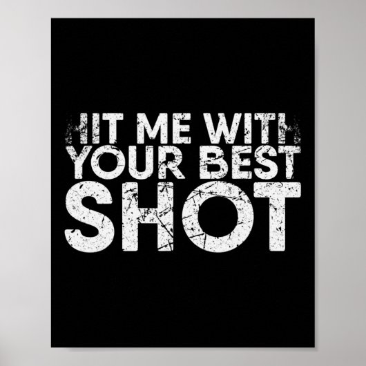 Sla me met je beste schot voor badmintonspeler poster (Voorkant)