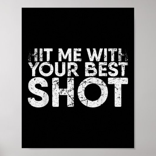 Sla me met je beste schot voor badmintonspeler poster (Voorkant)