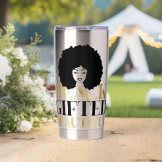 Sla met stijl – vier Black Gifted and Beautifu Geïsoleerde Drinkbeker
