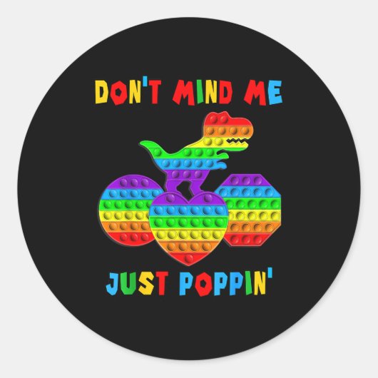 Sla Mij Maar Over Pn' Grappige T-rex Fidget Sensor Ronde Sticker (Voorkant)