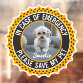 Sla mijn huisdier veiligheidswaarschuwing naam fot raamsticker (Vel 2)