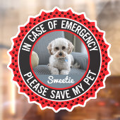 Sla mijn huisdier veiligheidswaarschuwing naam fot raamsticker (Vel 2)