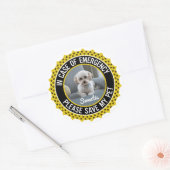 Sla mijn huisdier veiligheidswaarschuwing naam fot ronde sticker (Envelop)