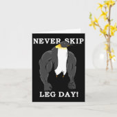 Sla nooit Beendag Bodybuilding Penguin Muscular W Kaart (Gele Bloem)