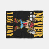 Sla nooit beendag gewichtheffen workout fleece deken (Voorkant (Horizontaal))