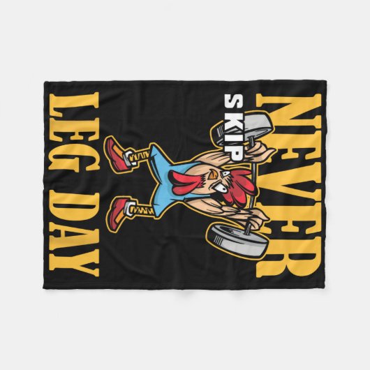 Sla nooit beendag gewichtheffen workout fleece deken (Voorkant (Horizontaal))