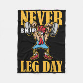 Sla nooit beendag gewichtheffen workout fleece deken (Voorkant)