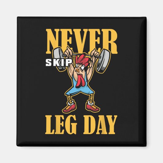 Sla nooit beendag gewichtheffen workout magneet (Voorkant)