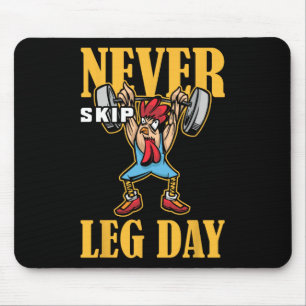 Sla nooit beendag gewichtheffen workout muismat