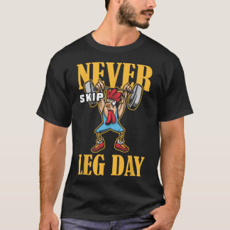 Sla nooit beendag gewichtheffen workout t-shirt