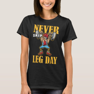 Sla nooit beendag gewichtheffen workout t-shirt