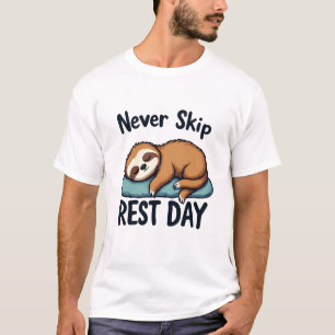 Sla nooit een rustdag over Funny Sloth Lazy T-shirt