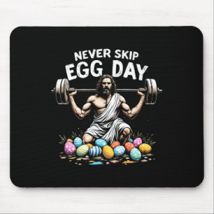 Sla nooit Egg Day T-shirt Funny Jesus Paassportsch Muismat
