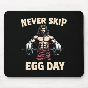 Sla nooit Egg Day T-shirt Funny Jesus Paassportsch Muismat