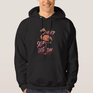 Sla nooit Leg Day Flamingo Design Gym Workout Fun Hoodie