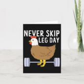 Sla nooit Leg Day Funny Gym Exercise Fitness Manne Kaart (Voorkant)