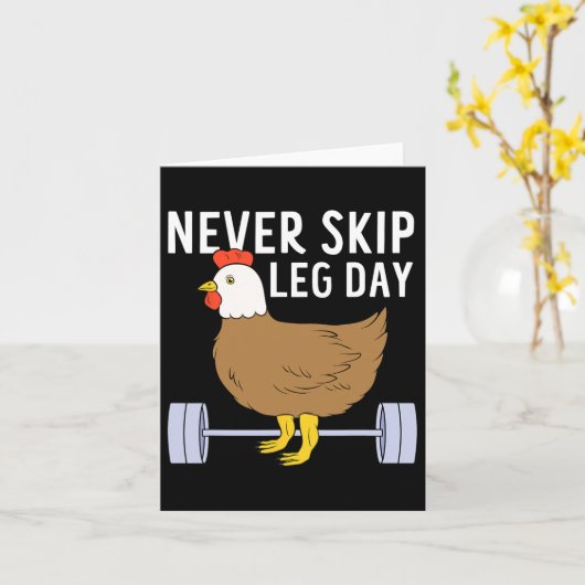 Sla nooit Leg Day Funny Gym Exercise Fitness Manne Kaart (Gele Bloem)