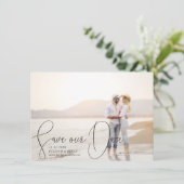 Sla ons datumverfijnde lijnenvloeiend penscript op kaart (Staand voorkant)